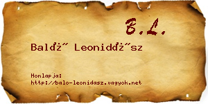 Baló Leonidász névjegykártya